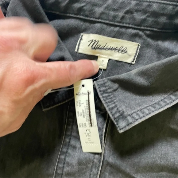 New Madewell Denim Popover Shirtdress Lunar Wash - Picture 6 of 9